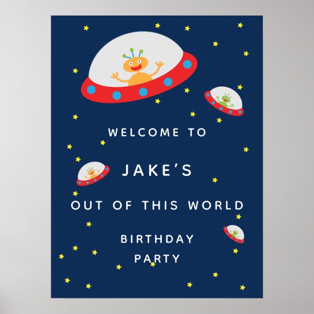 Póster de bienvenida a la fiesta de cumpleaños de  (Frente)