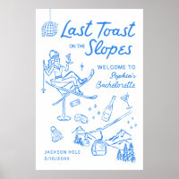 Póster de bienvenida a la fiesta de soltera en la