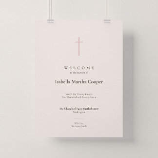 Póster de bienvenida a la Iglesia del Bautismo de