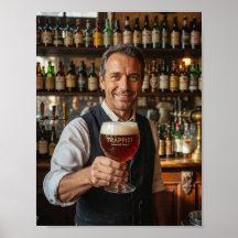 Póster de bienvenida a la taberna de cerveza belga