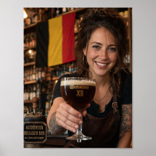 Póster de bienvenida a la taberna de cerveza oscur