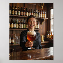 Póster de bienvenida a la taberna trapista belga