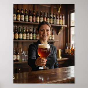 Póster de bienvenida a la taberna trapista belga
