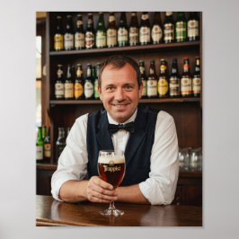 Póster de bienvenida a la taberna trapista belga