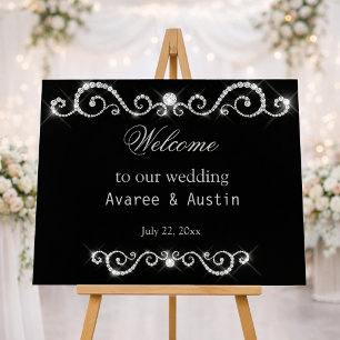 Póster de bienvenida a nuestra boda Brillo de Diam