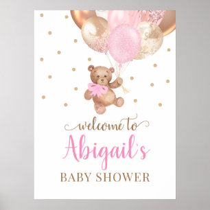 Póster de Bienvenida al Bebé Oso de Peluche Apenas