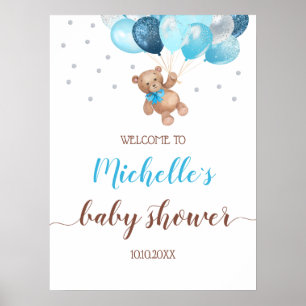 Póster de bienvenida al bebé Oso de peluche apenas