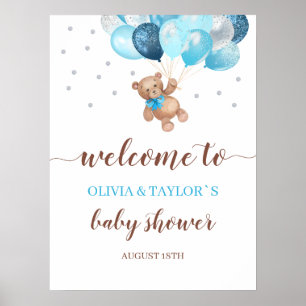Póster de Bienvenida al Bebe Oso de Peluche Apenas