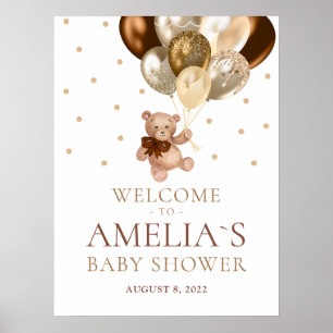 Póster de Bienvenida al Bebe Oso de Peluche Apenas