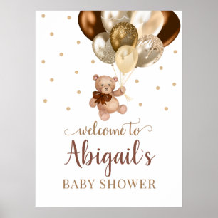Póster de Bienvenida al Bebé Oso de Peluche Apenas