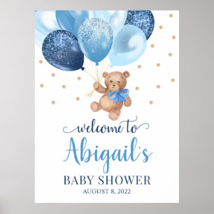 Póster de bienvenida al bebé oso de peluche Bearly