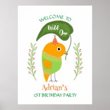 Póster de bienvenida al primer cumpleaños de Cute 
