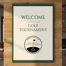 Póster de bienvenida al torneo de golf ecológico