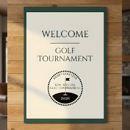 Póster de bienvenida al torneo de golf ecológico