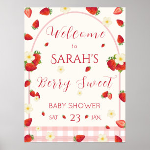 Póster de bienvenida Berry Sweet Strawberry Baby S
