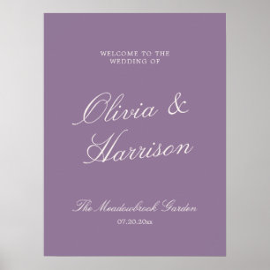 Póster de bienvenida de boda con caligrafía del ja