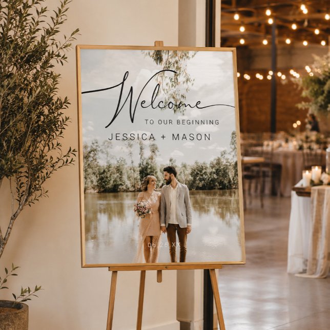 Póster de bienvenida de boda con foto (Subido por el creador)
