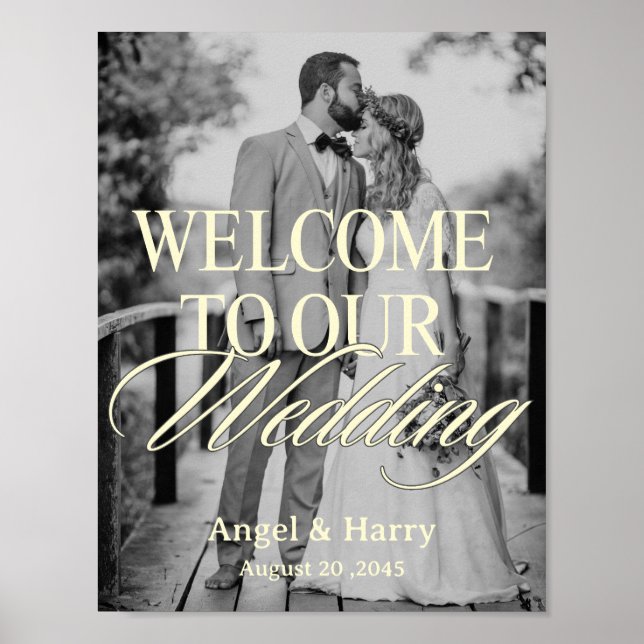 Póster de bienvenida de boda con foto personalizad (Frente)