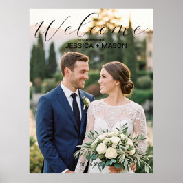 Póster de bienvenida de boda con foto personalizad