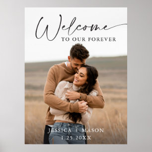 Póster de Bienvenida de Boda con Foto Personalizad