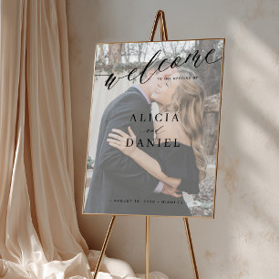 Póster de bienvenida de boda imprimible con foto