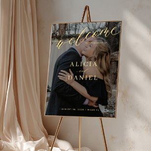 Póster de bienvenida de boda imprimible con foto c