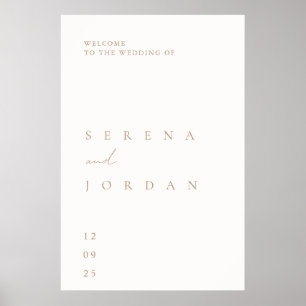 Póster de bienvenida de boda minimalista elegante 