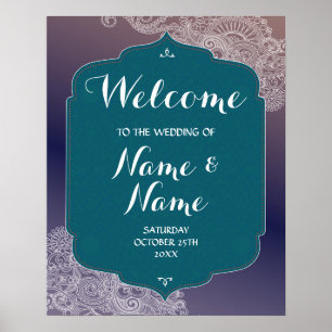 Póster de bienvenida de boda Noches Árabes Póster 