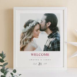 Póster de Bienvenida de Boda Personalizado Simple