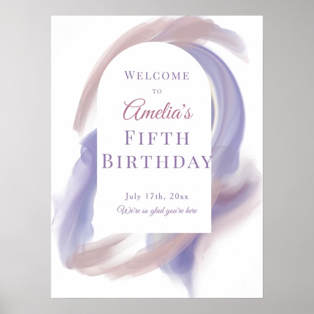 Póster de bienvenida de cumpleaños abstracto de ac (Frente)