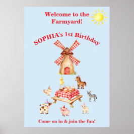 Póster de Bienvenida de Cumpleaños de Animales de