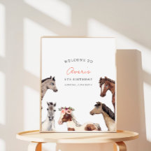 Póster de bienvenida de cumpleaños para niños con