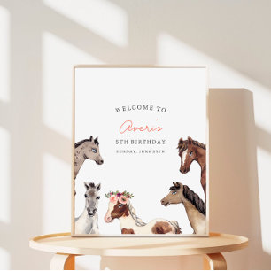 Póster de bienvenida de cumpleaños para niños con