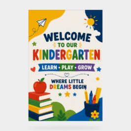 Póster de bienvenida de jardín de infancia