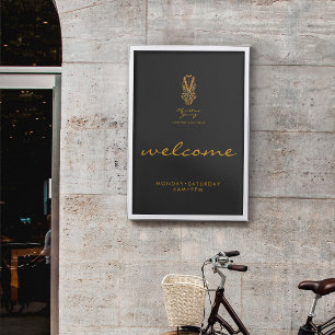 Póster de bienvenida de la boutique de lencería de