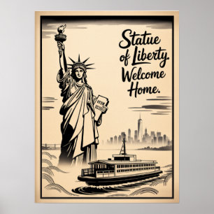 Póster de Bienvenida de la Estatua de la Libertad