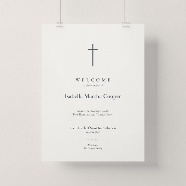 Póster de bienvenida de la Iglesia de Bautismo Cru (Grace | Stone. Baptism Church Welcome Poster, 18 x 24")