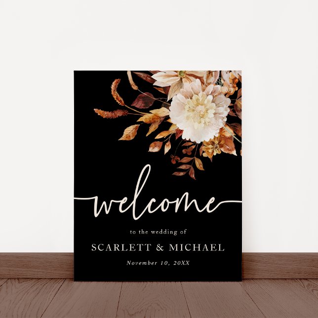 Póster de bienvenida de otoño negro (Black Fall Welcome Poster
)