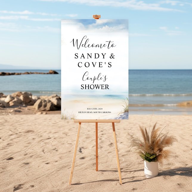 Póster de bienvenida de playa minimalista (Subido por el creador)