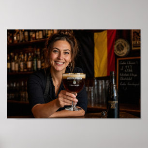 Póster de bienvenida de recuerdo de taberna belga