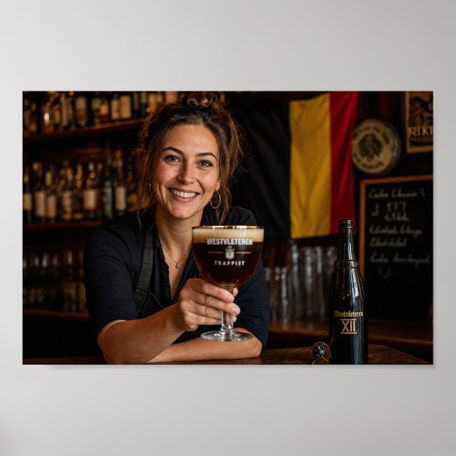 Póster de bienvenida de recuerdo de taberna belga (Frente)