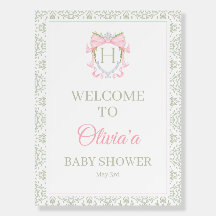 Poster de bienvenida Escudo de acuarela Baby Showe