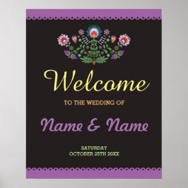 Póster de Bienvenida Fiesta Boda Póster Mexicano