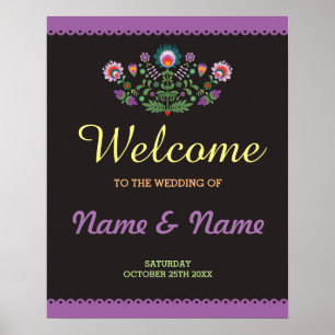 Póster de Bienvenida Fiesta Boda Póster Mexicano