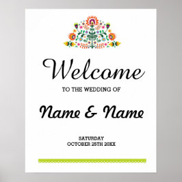 Póster de bienvenida Fiesta Boda Póster Mexicano