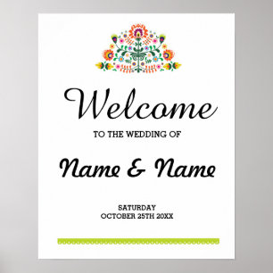 Póster de bienvenida Fiesta Boda Póster Mexicano