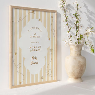 Póster de bienvenida para baby shower de Abejita