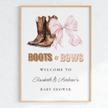 Póster de bienvenida para Baby Shower de Boots & B