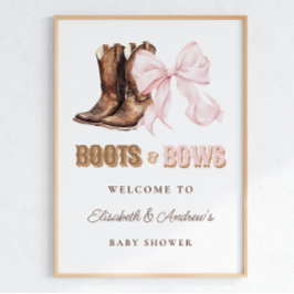 Póster de bienvenida para Baby Shower de Boots & B