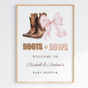 Póster de bienvenida para Baby Shower de Boots & B